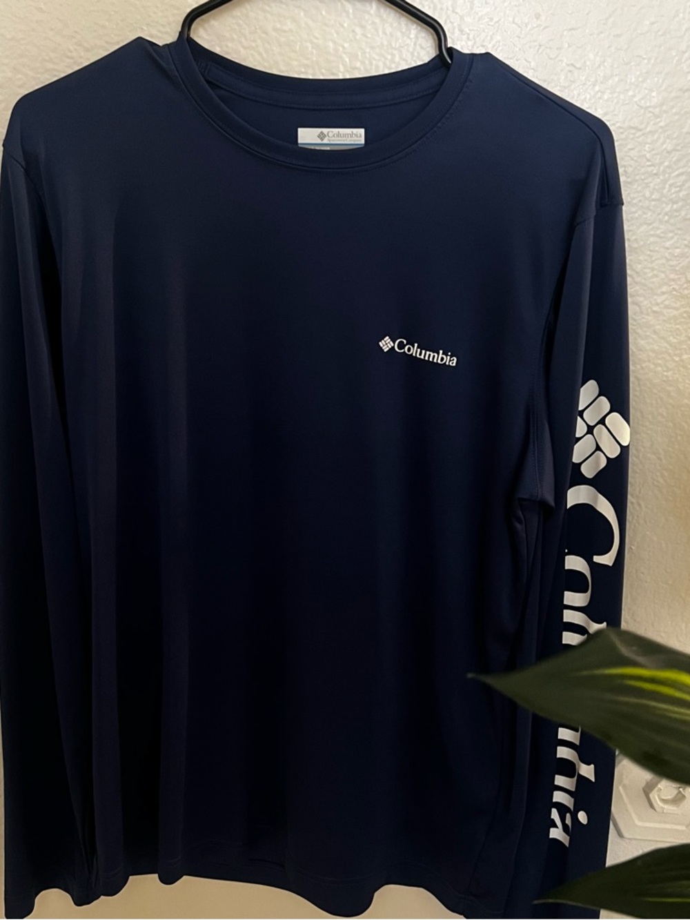 Columbia Men’s Long Sleeve Shirt - Dark Blue with White Logo